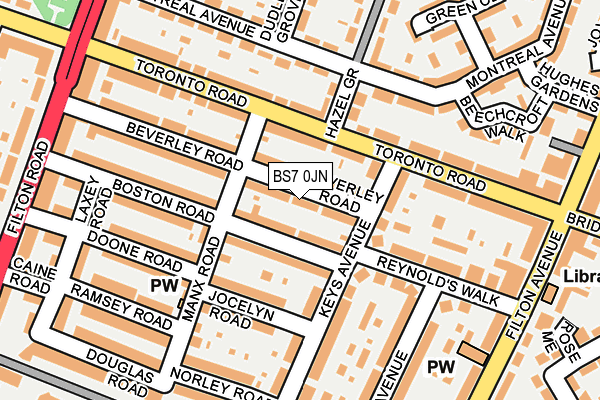 BS7 0JN map - OS OpenMap – Local (Ordnance Survey)