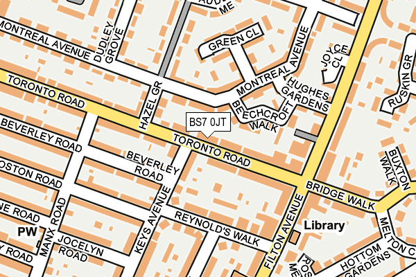 BS7 0JT map - OS OpenMap – Local (Ordnance Survey)