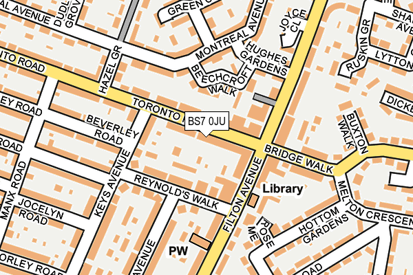 BS7 0JU map - OS OpenMap – Local (Ordnance Survey)