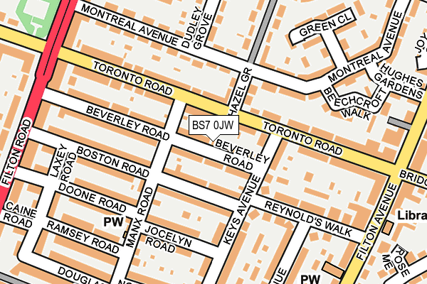 BS7 0JW map - OS OpenMap – Local (Ordnance Survey)