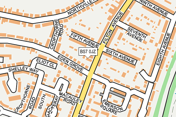 BS7 0JZ map - OS OpenMap – Local (Ordnance Survey)