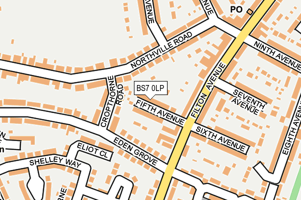 BS7 0LP map - OS OpenMap – Local (Ordnance Survey)