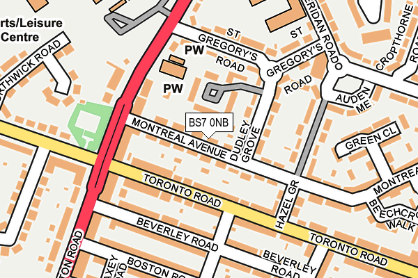 BS7 0NB map - OS OpenMap – Local (Ordnance Survey)