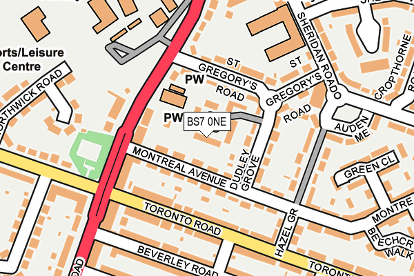 BS7 0NE map - OS OpenMap – Local (Ordnance Survey)