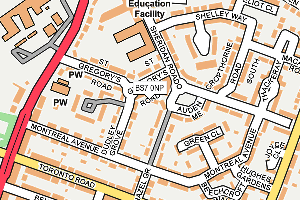 BS7 0NP map - OS OpenMap – Local (Ordnance Survey)