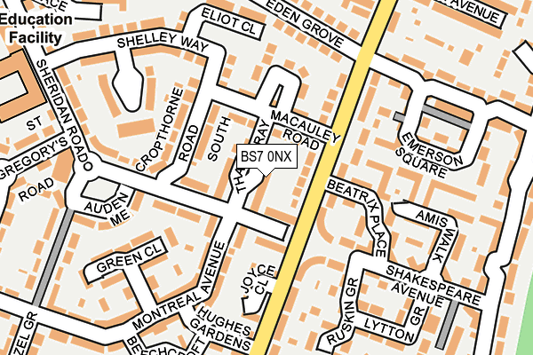 BS7 0NX map - OS OpenMap – Local (Ordnance Survey)