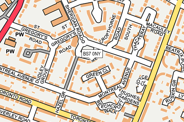 BS7 0NY map - OS OpenMap – Local (Ordnance Survey)