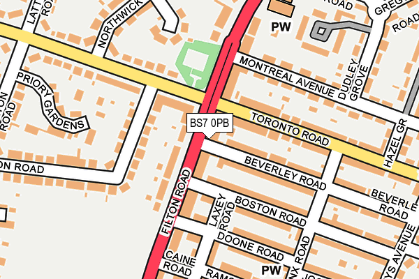 BS7 0PB map - OS OpenMap – Local (Ordnance Survey)