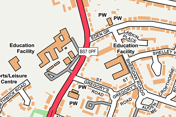 BS7 0PF map - OS OpenMap – Local (Ordnance Survey)