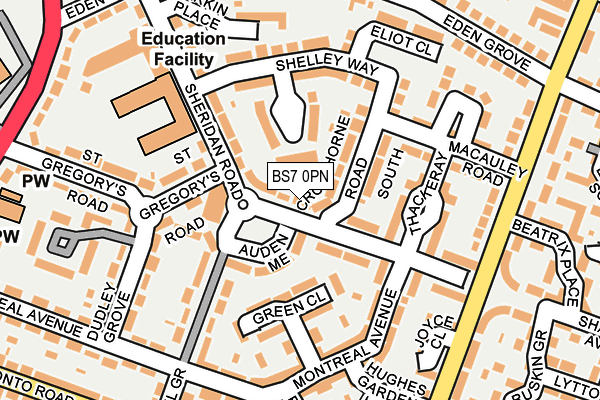 BS7 0PN map - OS OpenMap – Local (Ordnance Survey)