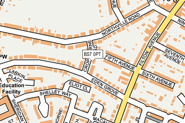 BS7 0PT map - OS OpenMap – Local (Ordnance Survey)