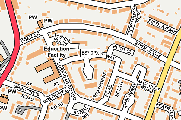 BS7 0PX map - OS OpenMap – Local (Ordnance Survey)