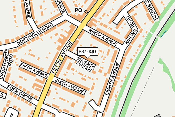 BS7 0QD map - OS OpenMap – Local (Ordnance Survey)