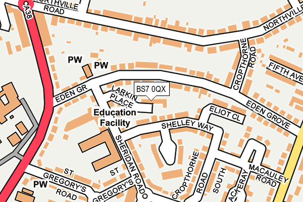 BS7 0QX map - OS OpenMap – Local (Ordnance Survey)