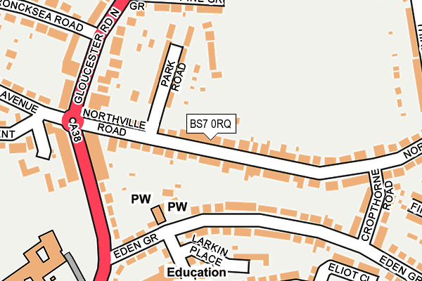 BS7 0RQ map - OS OpenMap – Local (Ordnance Survey)