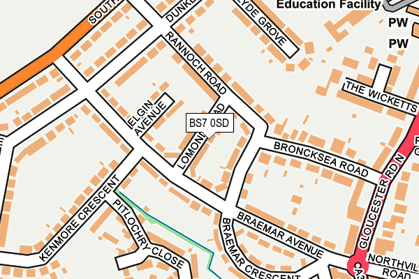 BS7 0SD map - OS OpenMap – Local (Ordnance Survey)