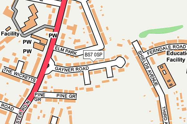 BS7 0SP map - OS OpenMap – Local (Ordnance Survey)