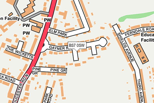 BS7 0SW map - OS OpenMap – Local (Ordnance Survey)