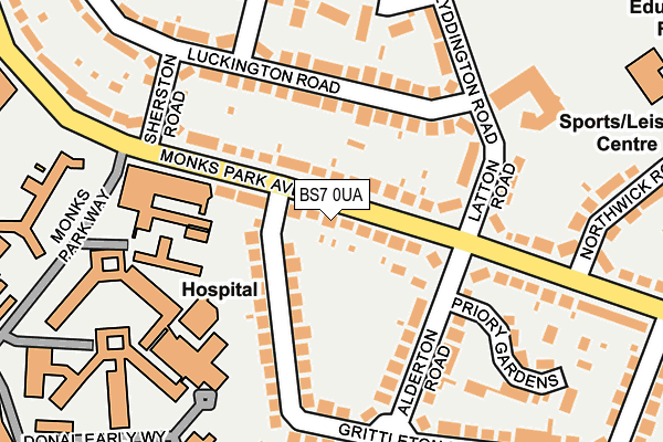 BS7 0UA map - OS OpenMap – Local (Ordnance Survey)