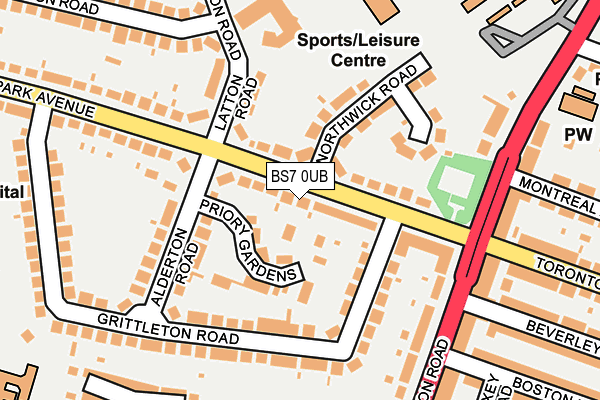 BS7 0UB map - OS OpenMap – Local (Ordnance Survey)