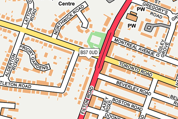 BS7 0UD map - OS OpenMap – Local (Ordnance Survey)