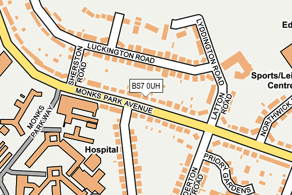 BS7 0UH map - OS OpenMap – Local (Ordnance Survey)