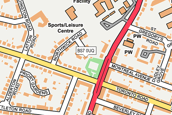 BS7 0UQ map - OS OpenMap – Local (Ordnance Survey)