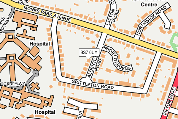BS7 0UY map - OS OpenMap – Local (Ordnance Survey)