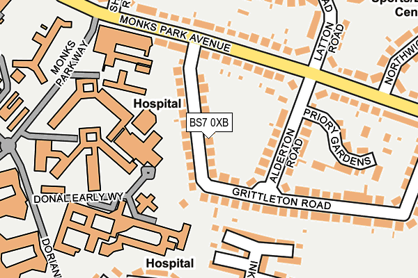 BS7 0XB map - OS OpenMap – Local (Ordnance Survey)