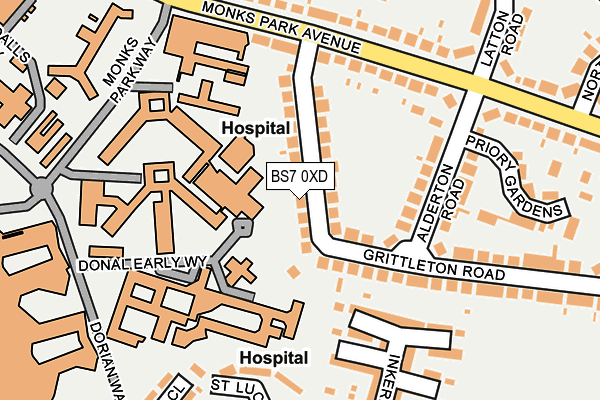 BS7 0XD map - OS OpenMap – Local (Ordnance Survey)