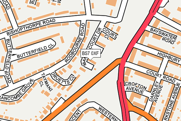BS7 0XF map - OS OpenMap – Local (Ordnance Survey)