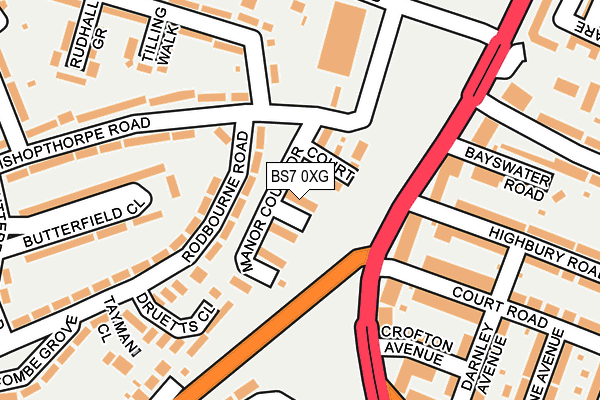 BS7 0XG map - OS OpenMap – Local (Ordnance Survey)