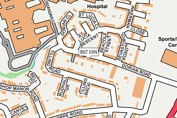 BS7 0XN map - OS OpenMap – Local (Ordnance Survey)