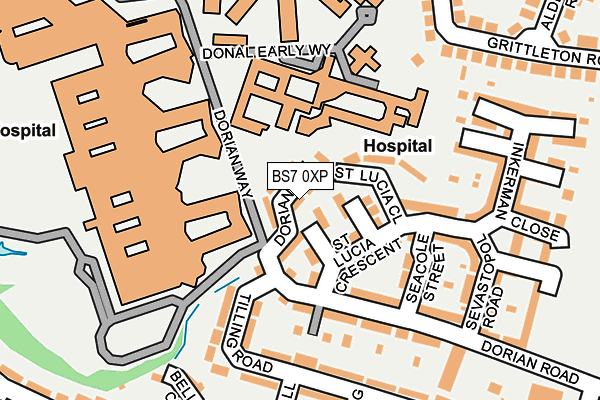 BS7 0XP map - OS OpenMap – Local (Ordnance Survey)