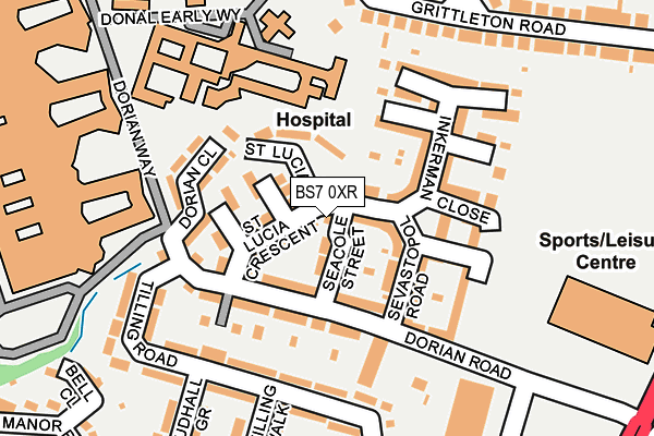 BS7 0XR map - OS OpenMap – Local (Ordnance Survey)