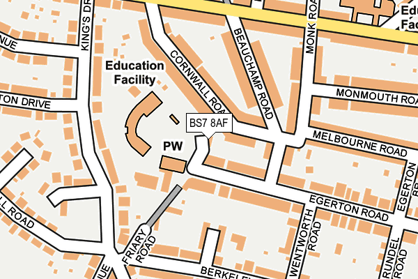 BS7 8AF map - OS OpenMap – Local (Ordnance Survey)