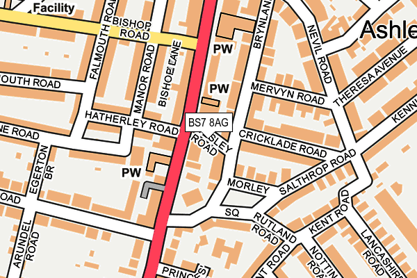 BS7 8AG map - OS OpenMap – Local (Ordnance Survey)