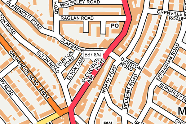 BS7 8AJ map - OS OpenMap – Local (Ordnance Survey)