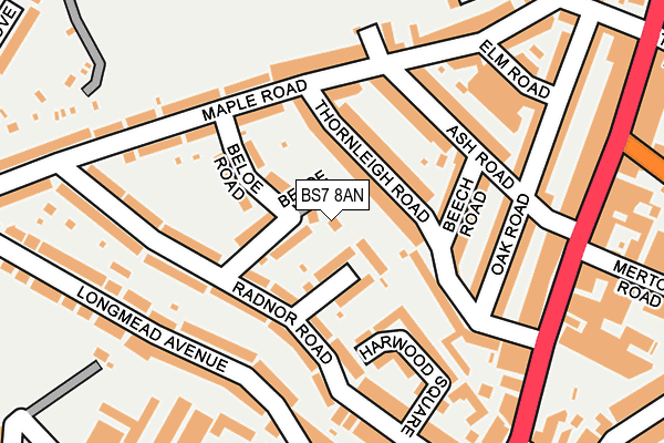 BS7 8AN map - OS OpenMap – Local (Ordnance Survey)