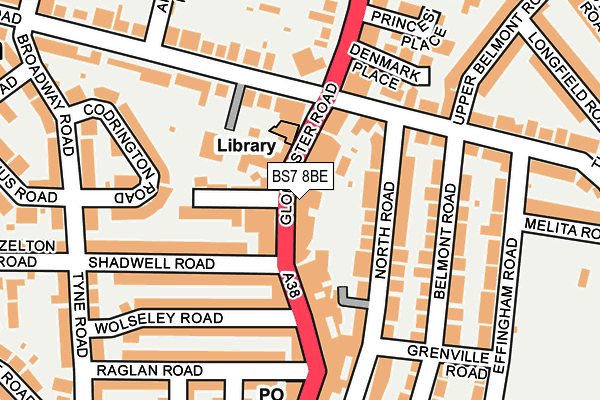 BS7 8BE map - OS OpenMap – Local (Ordnance Survey)