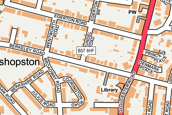 BS7 8HF map - OS OpenMap – Local (Ordnance Survey)