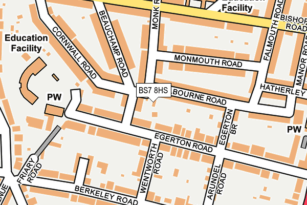 BS7 8HS map - OS OpenMap – Local (Ordnance Survey)