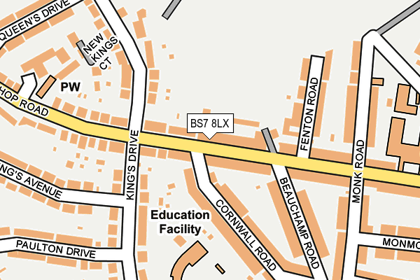 BS7 8LX map - OS OpenMap – Local (Ordnance Survey)