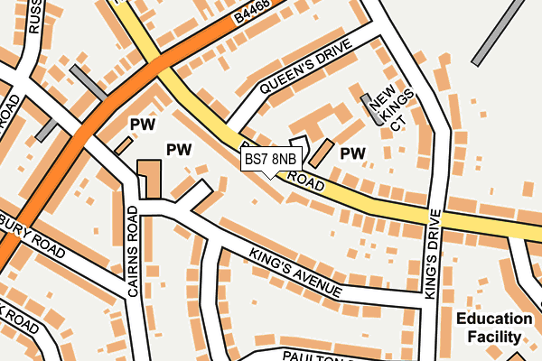 BS7 8NB map - OS OpenMap – Local (Ordnance Survey)