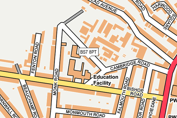 BS7 8PT map - OS OpenMap – Local (Ordnance Survey)