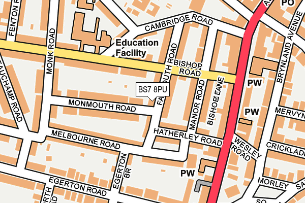 BS7 8PU map - OS OpenMap – Local (Ordnance Survey)