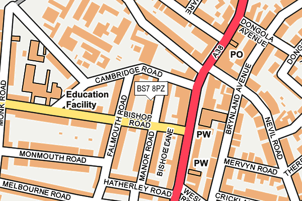 BS7 8PZ map - OS OpenMap – Local (Ordnance Survey)