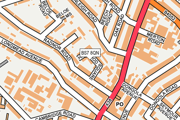 BS7 8QN map - OS OpenMap – Local (Ordnance Survey)