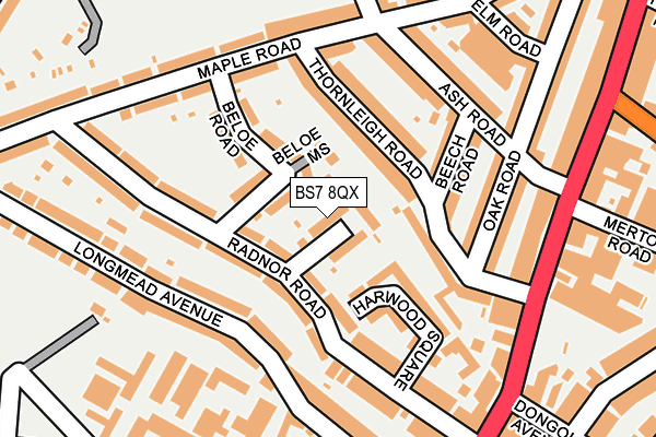 BS7 8QX map - OS OpenMap – Local (Ordnance Survey)