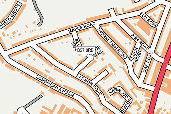 BS7 8RB map - OS OpenMap – Local (Ordnance Survey)